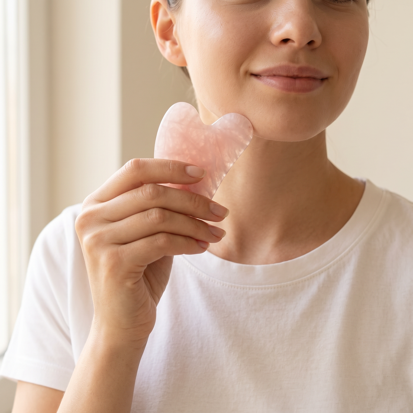 Rose Quartz Glow Ritual Set — Gua Sha & Facial Roller Duo
